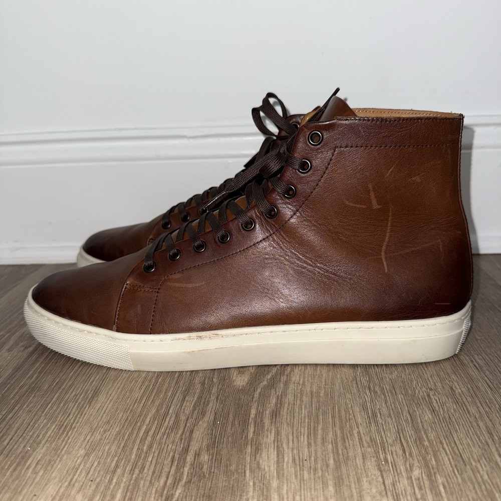 Thursday Boot Co Premier High Top Shoes Sneakers Men's 13 Light Brown Leather - Picture 3 of 10